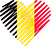 Logo of Belgische-Dating Sites Belgium, Heart Shaped Image of Belgium flag.