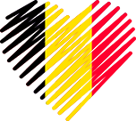 Logo of Belgische-Dating Sites - Belgium, Heart Shaped Image of Belgium flag.